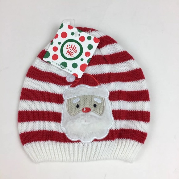 Little Me Holiday Santa knit winter hat baby 12-24